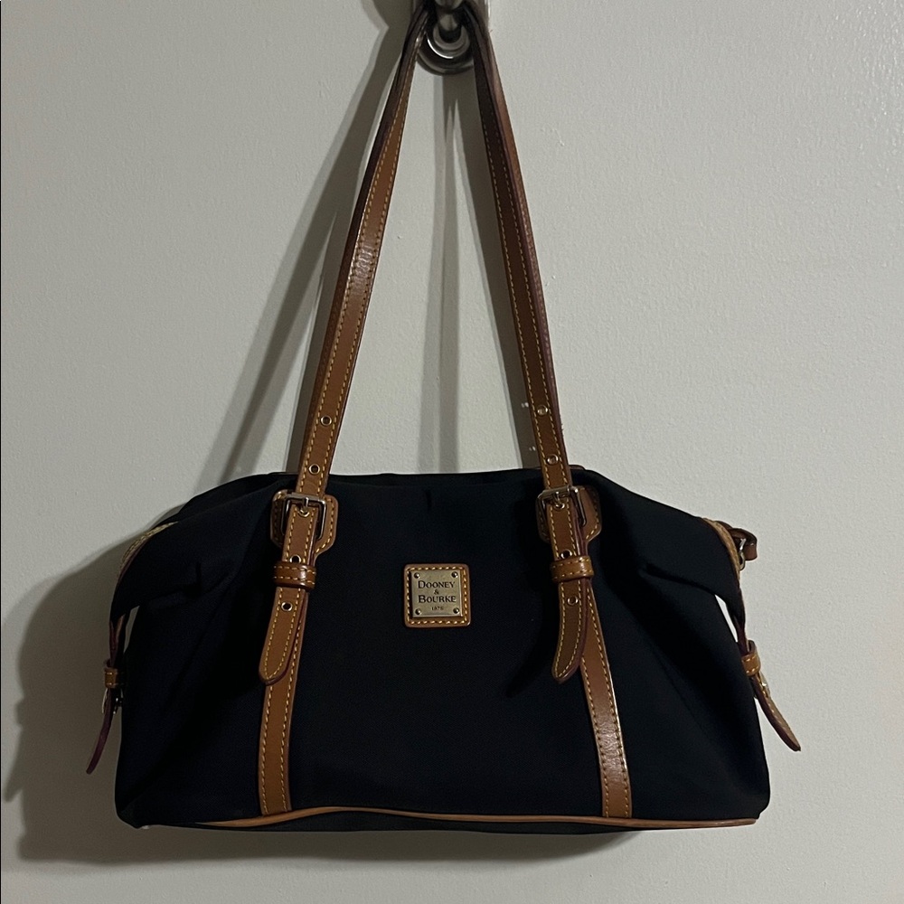 Dooney & Bourke Black and Brown Shoulder Bag